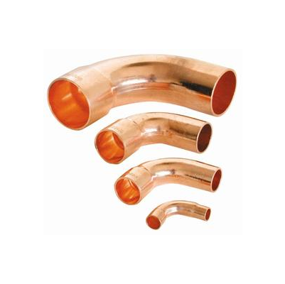 Copper Pipe Elbows in Various Sizes, Arranged Diagonally — Refrigeration & Air Supplies (South Coast) In Wollongong, NSW