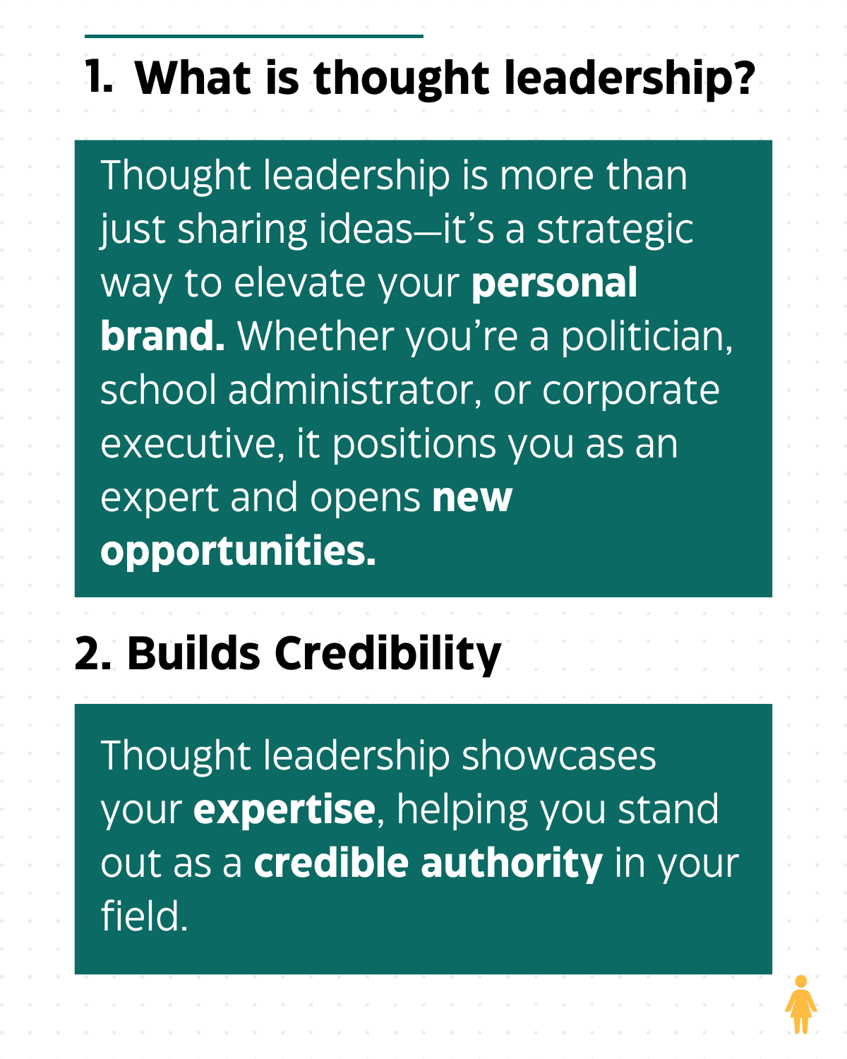 Thought Leadership build Credibility and opens new opportunities.