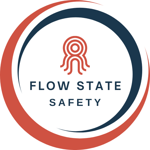 A logo for flow state safety with an octopus in a circle.