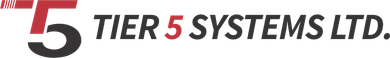 The logo for tier 5 systems ltd. is red and black on a white background.