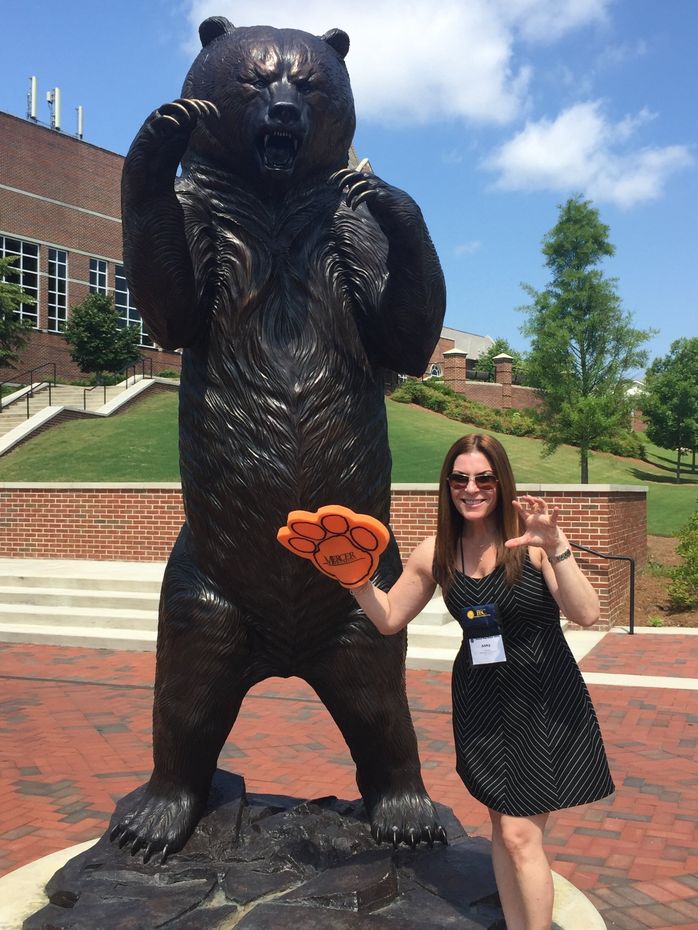 Abby Siegel with bear at Mercer