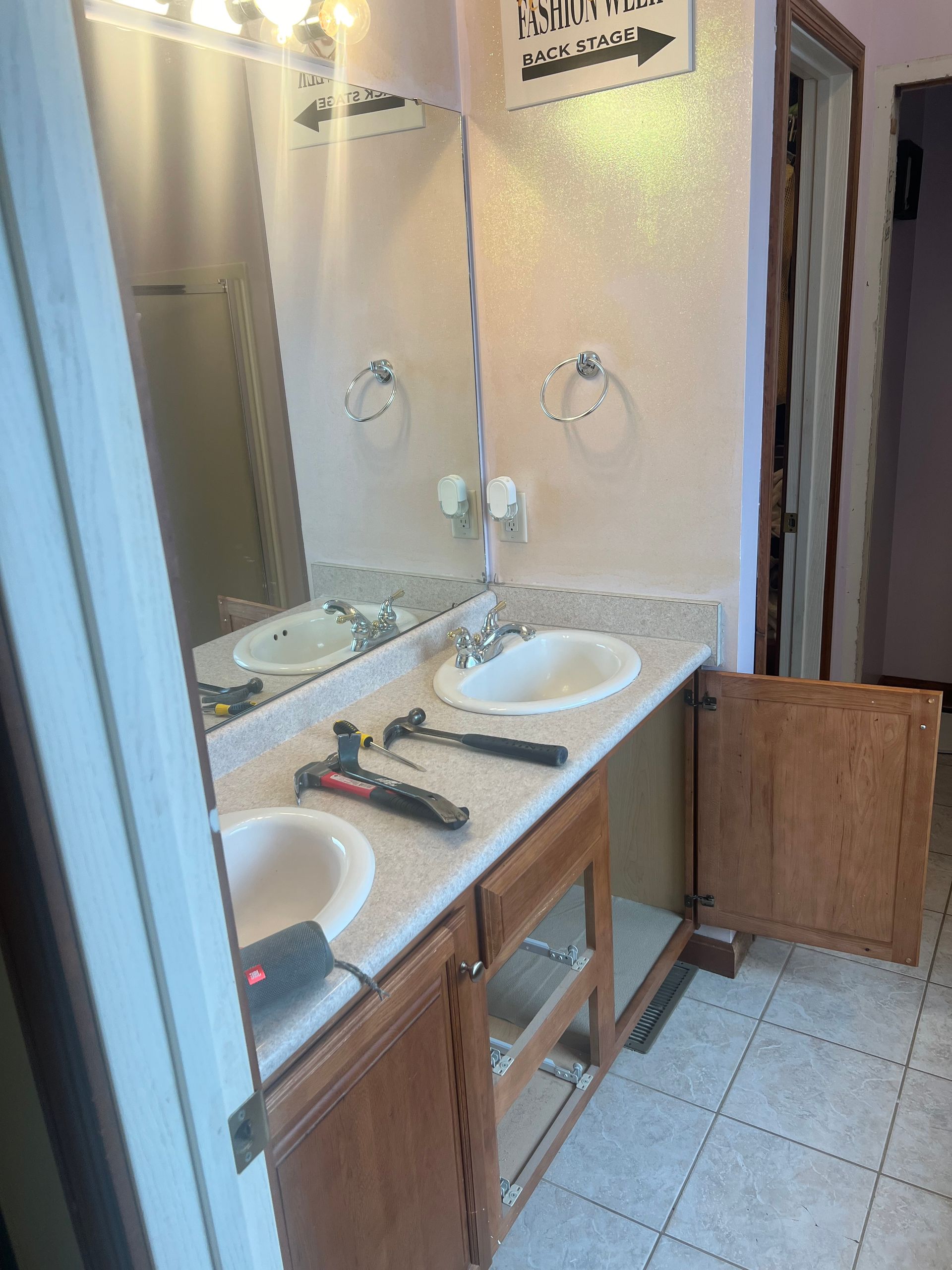 Before Renovating Bathroom Sink — Mansfield, OH — Tim’s Mid-Ohio Home Improvement