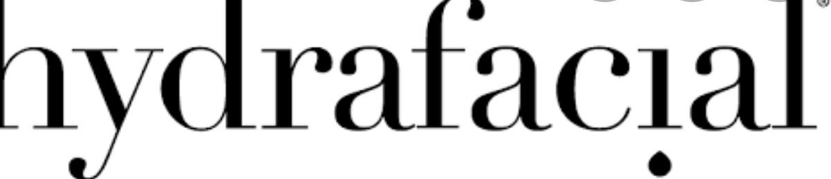 Das Wort „Hydrafacial“ ist in Schwarzweiß auf weißem Hintergrund geschrieben.