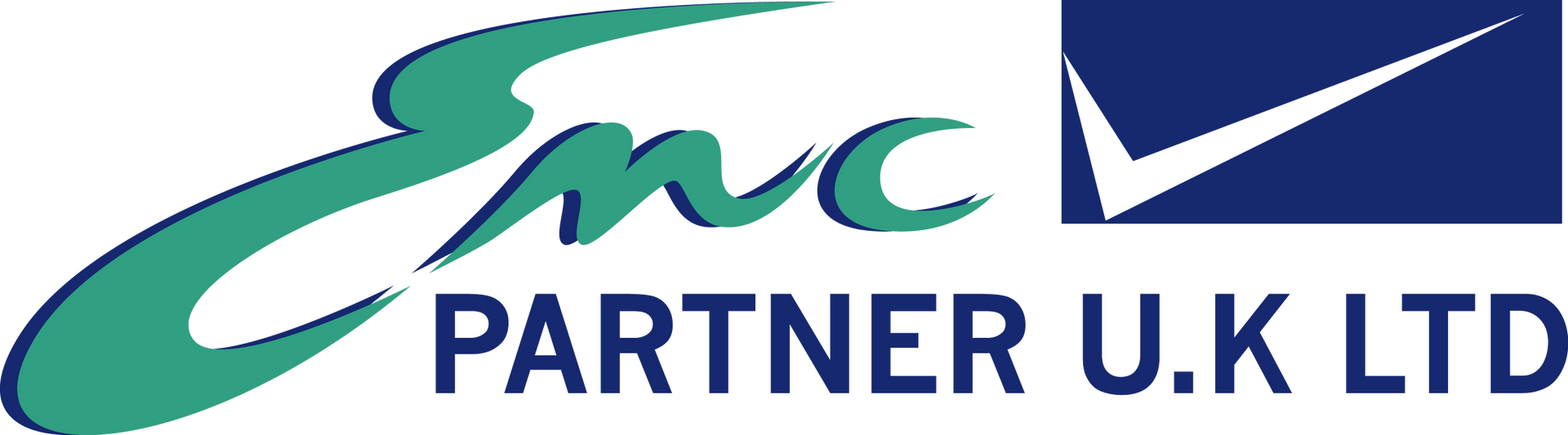 Logo for EMC Partner U.K. LTD, with green stylized