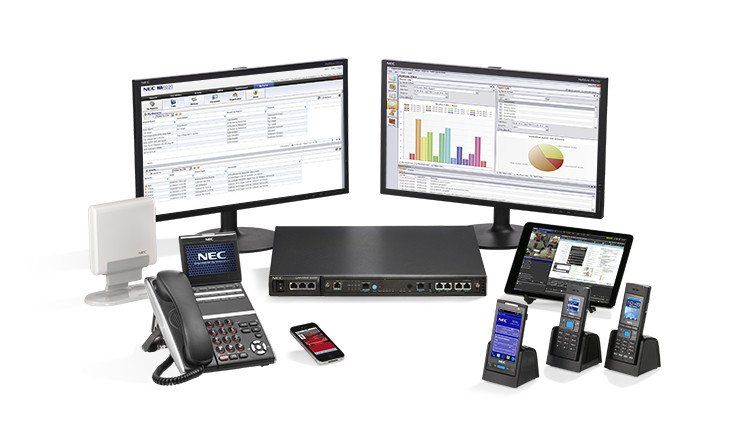 SV9100 Phone system, phones and mobile app.