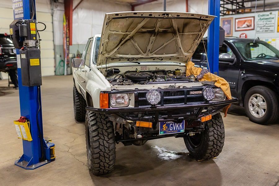 A Truck With Opened Hood in Albany, OR | Crabtree Automotive