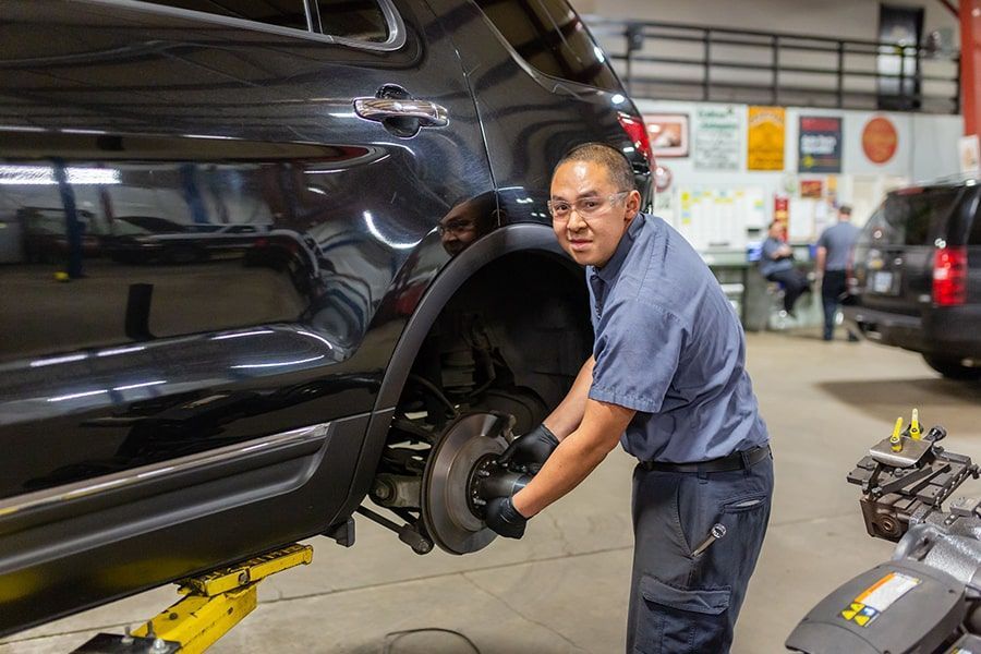 Our Certified Mechanic is Checking Brake Pads in Albany, OR | Crabtree Automotive