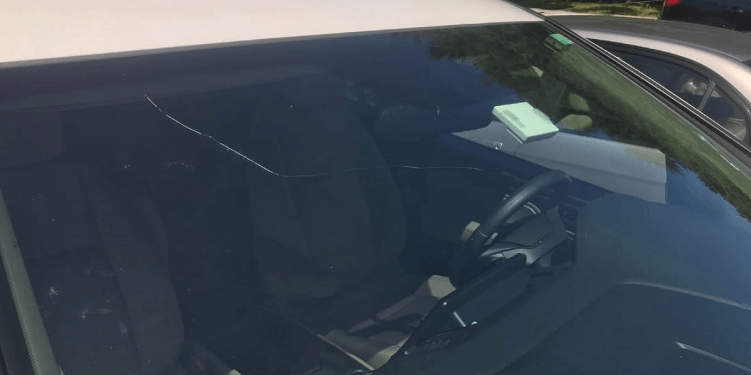 Before Scratch on the Glass — Chicago, IL — Flash Auto Glass LLC