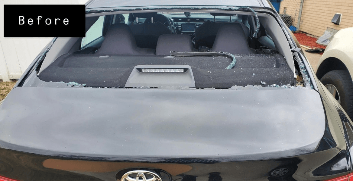 Rear Windshield Replacement Before Photo in Bolingbrook, IL