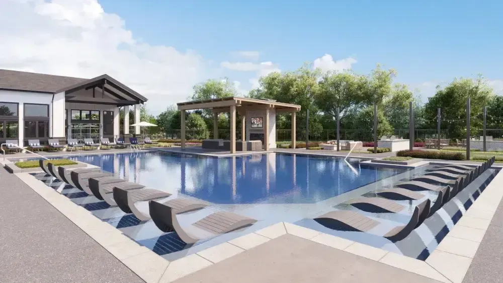 An artist 's impression of a large swimming pool