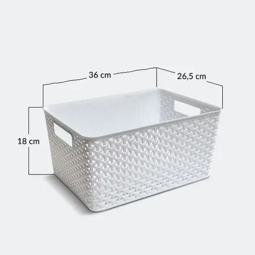 Cesto Plastico Ratan Rectangular 825