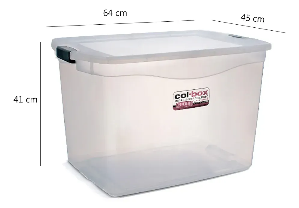 Colombraro Caja Plastica Organizador Apilable de 80lts Art 9419
