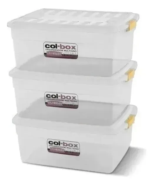 Caja Apilable Col Box Recto 17 Lts Colombraro Art 9380