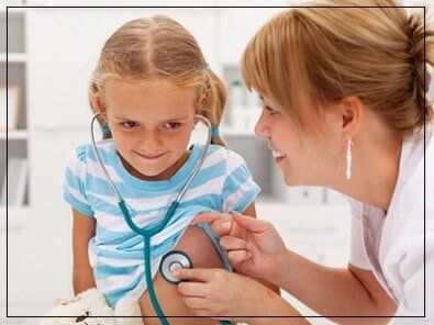 Little girl at the doctor for a checkup — Physicians & Surgeons MD & DO in East Waterboro, ME