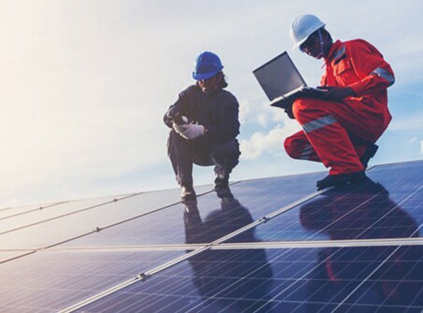 Men Checking Solar Panel Installations — Solar Panels in Taree, NSW