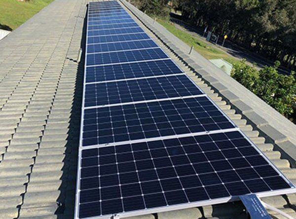 Large Row of Solar Panels on Roof — Solar Panels in Taree, NSW