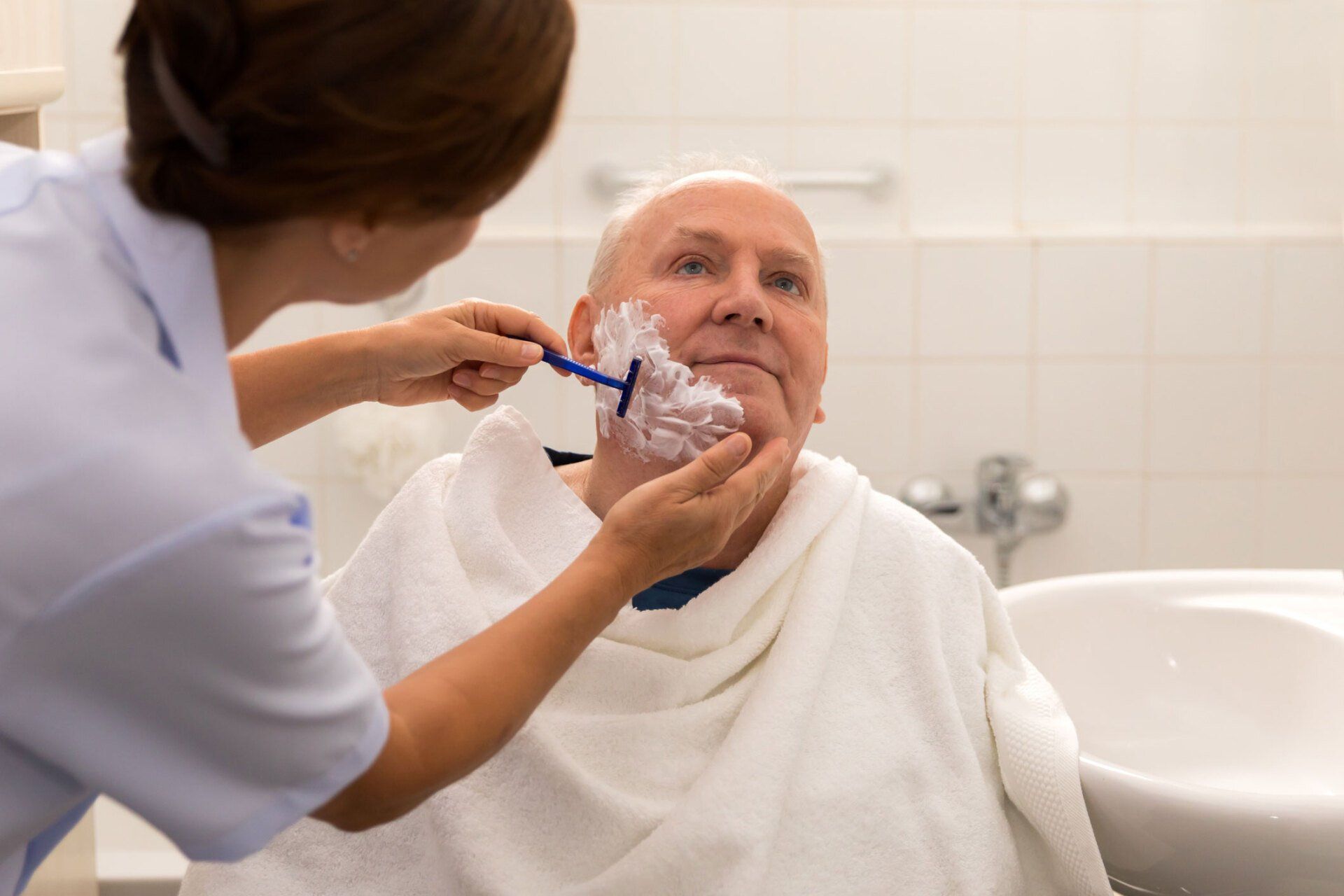 Shaving Senior — Charlotte, NC — Home Care Perfections LLC