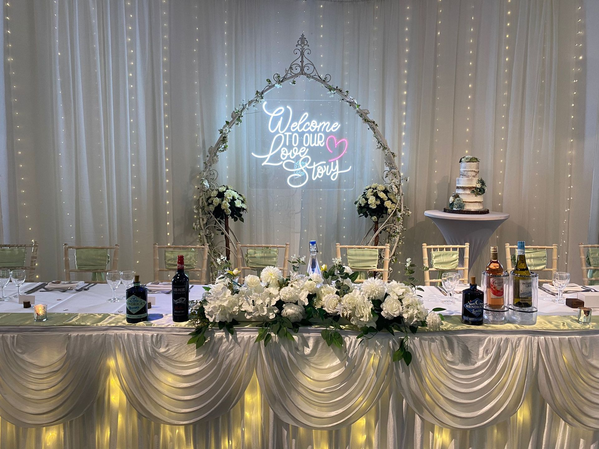 sweetheart top table happily ever after wedding