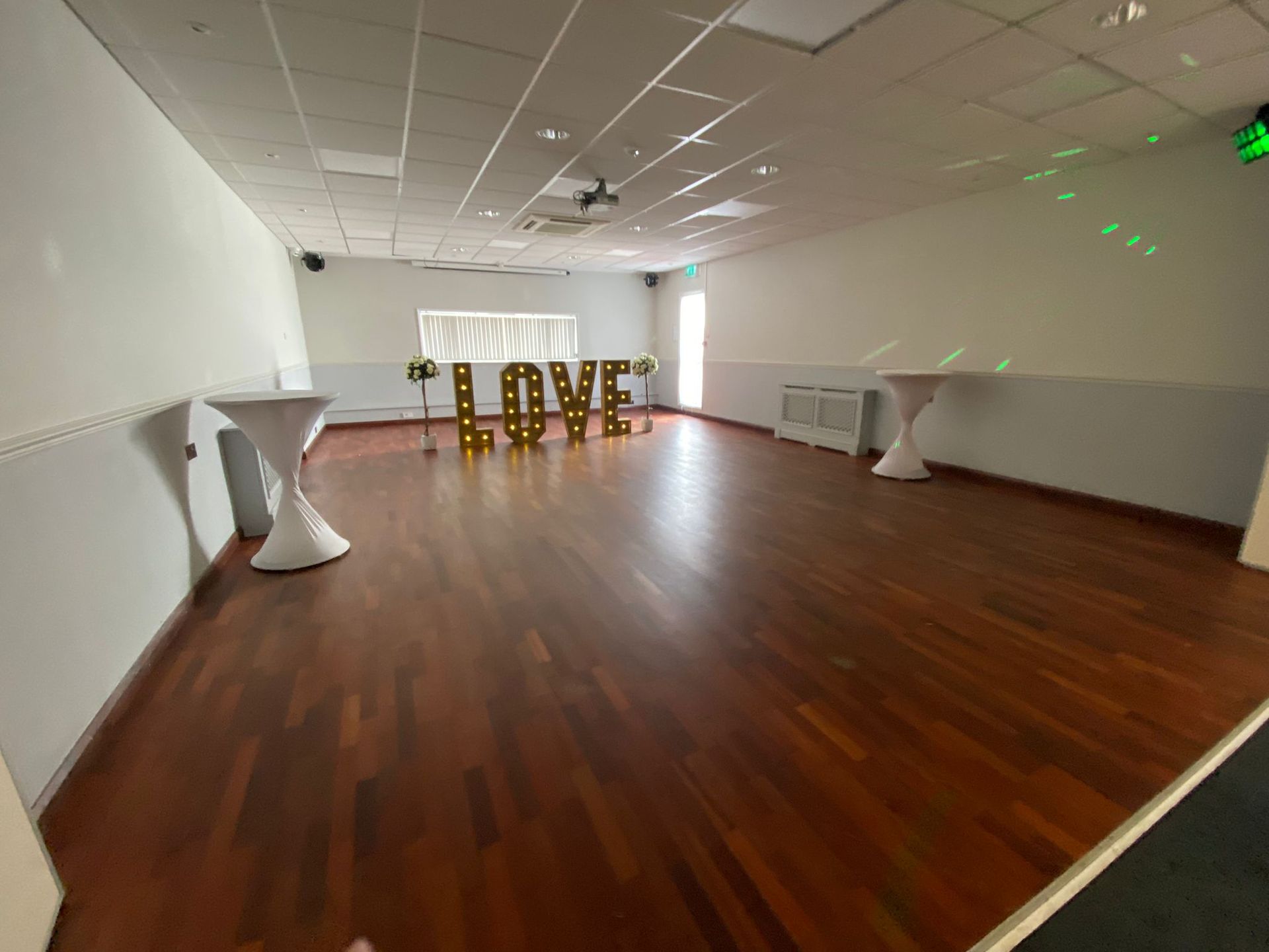 rustic love sign wedding dance floor