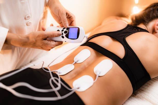 TENS therapy machine used for pain relief and muscle stimulation in physiotherapy