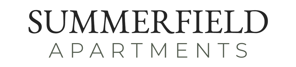 Summerfield Apartments logo. Black text "SUMMERFIELD" above grey text "APARTMENTS".