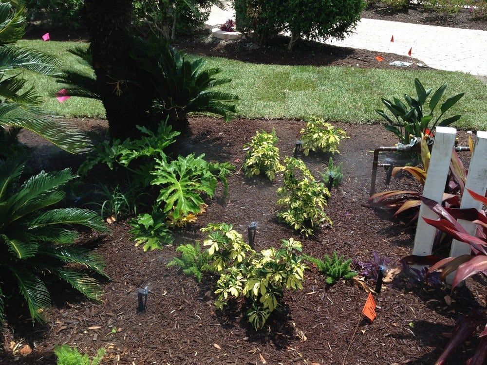 Garden With Working Sprinklers — Port Charlotte, FL  — American Irrigation