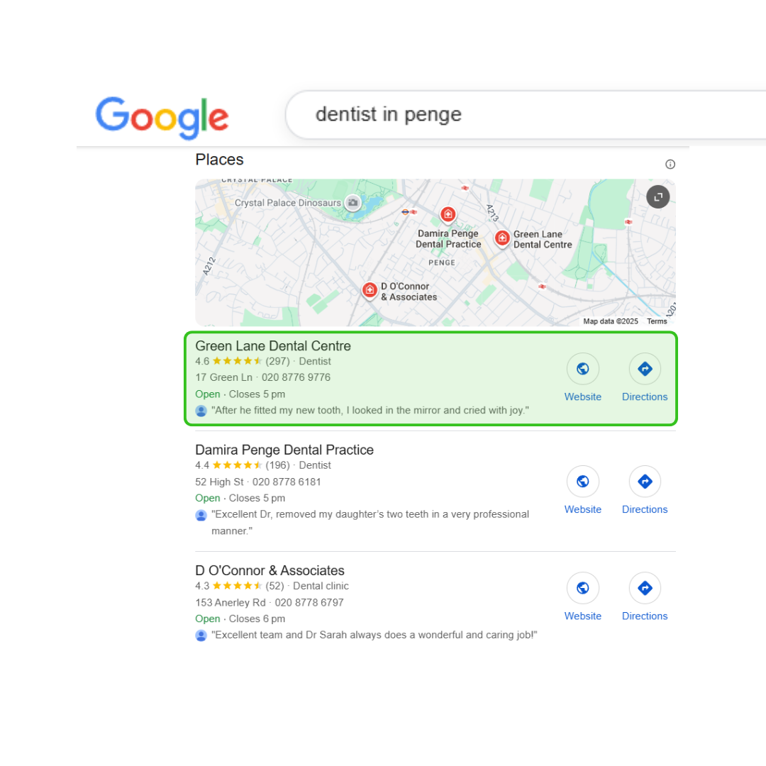 Google search results for