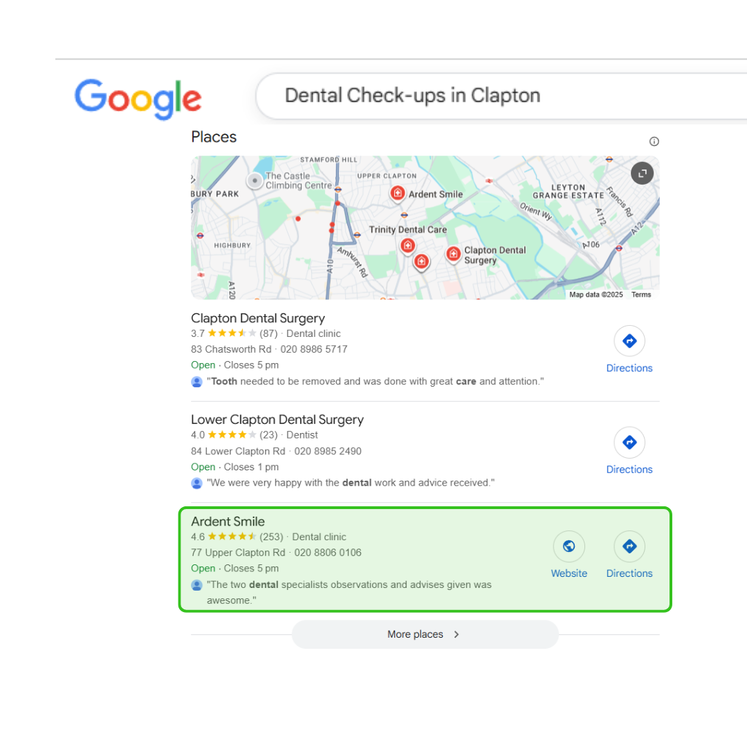 Google search results for