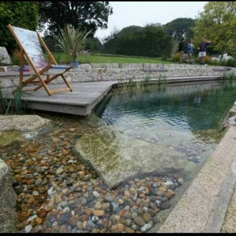 Chair Beside A Beautiful Pond - Buford, GA - ClearVision Natural Pools