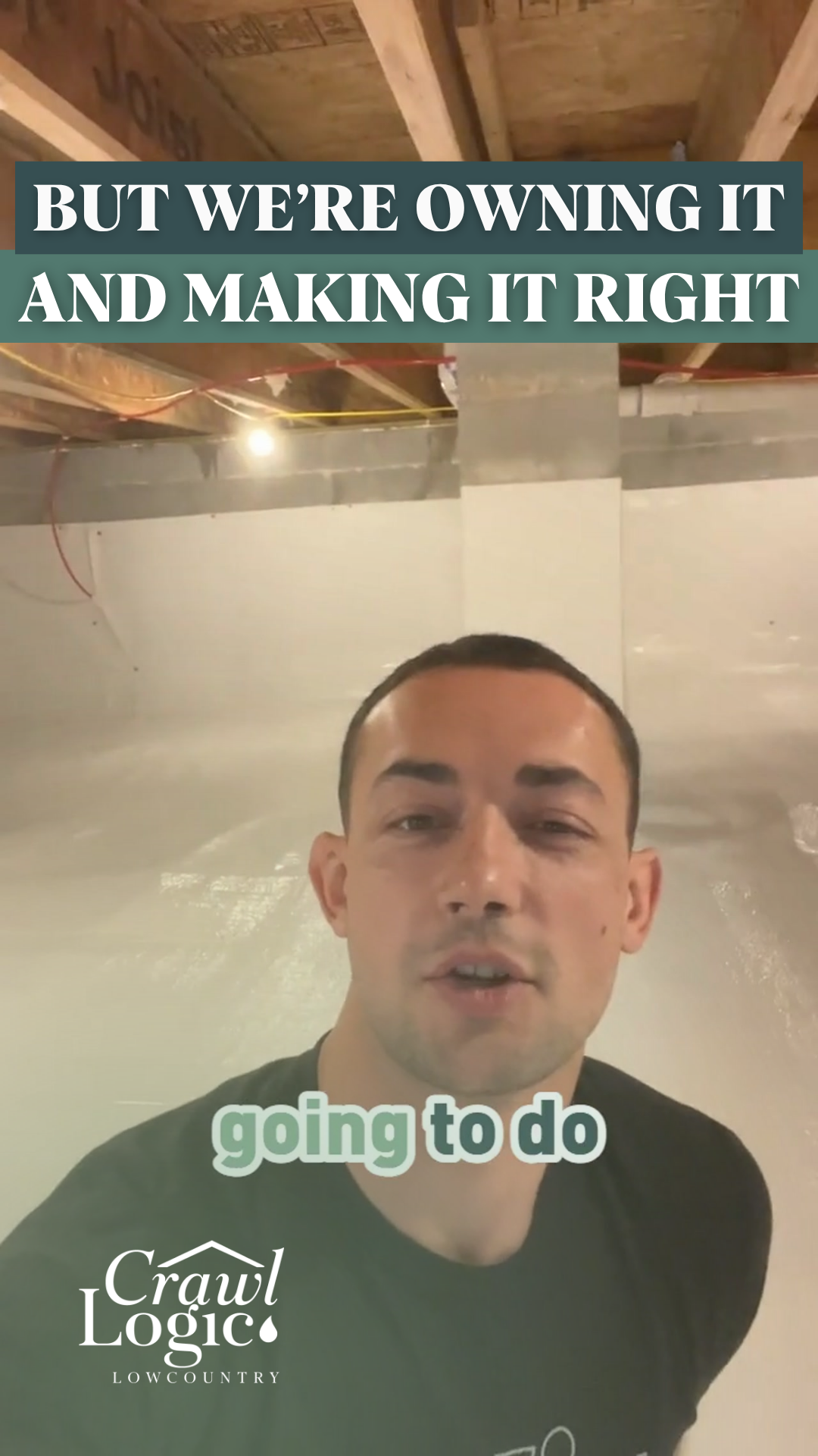 A man is standing in a basement talking about owning a house and making it right.