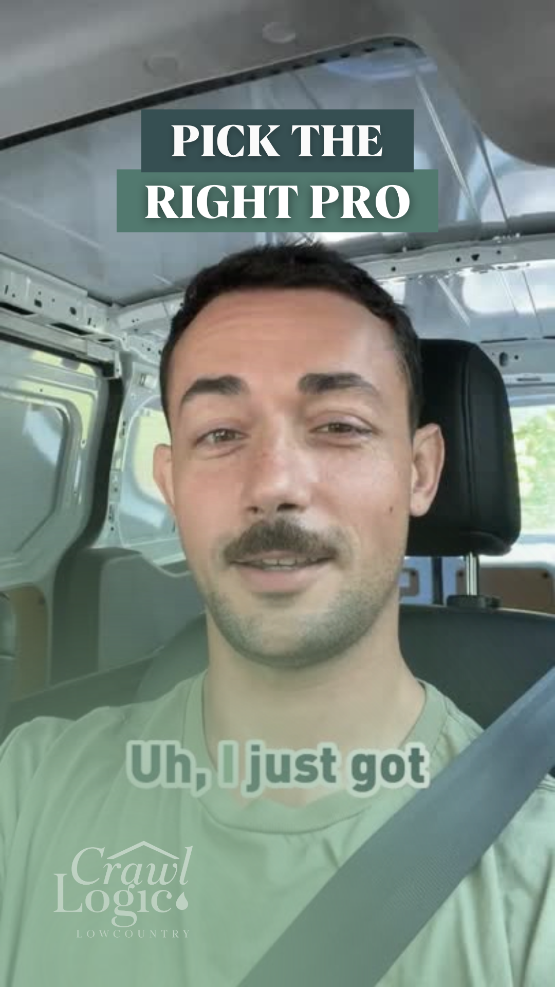 A man in a car says 