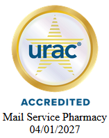 The logo for urac accredited mail service pharmacy