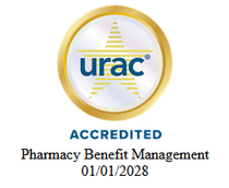 A logo for urac accredited pharmacy benefit management