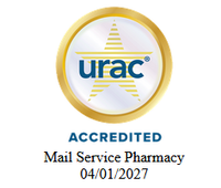 The logo for urac accredited mail service pharmacy