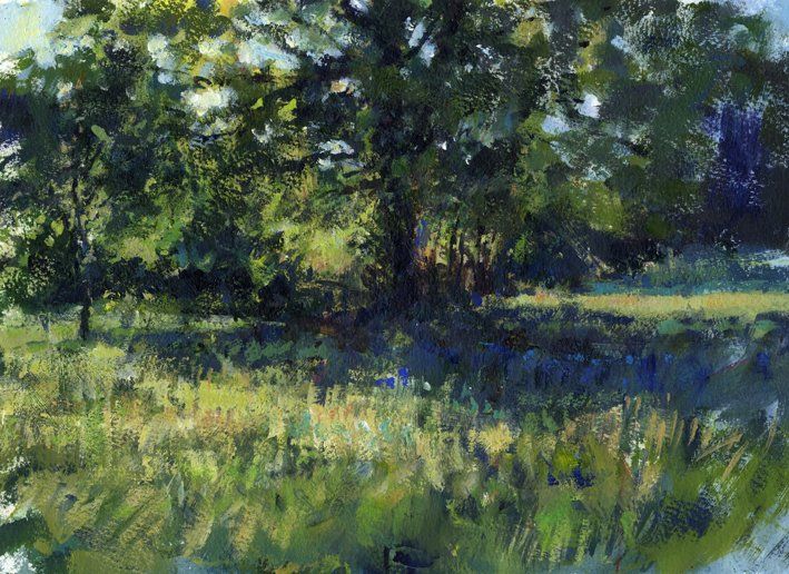 Landscape painting of an oak tree by David farren