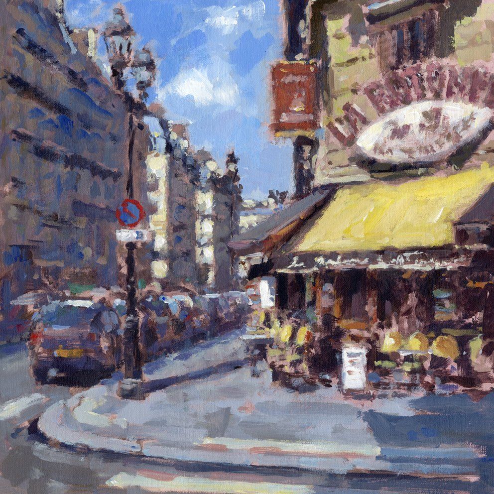 Painting of a Paris cafe by David Farren