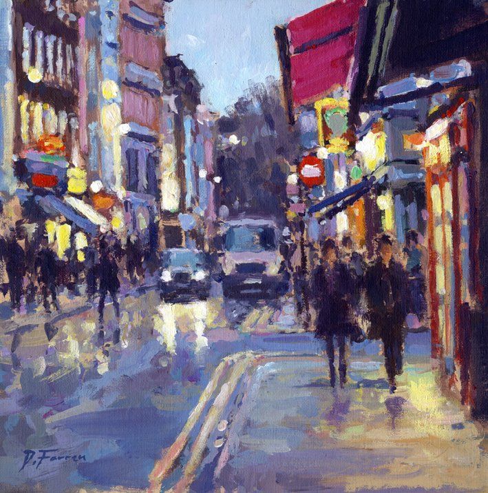 Painting of Soho, London by David farren