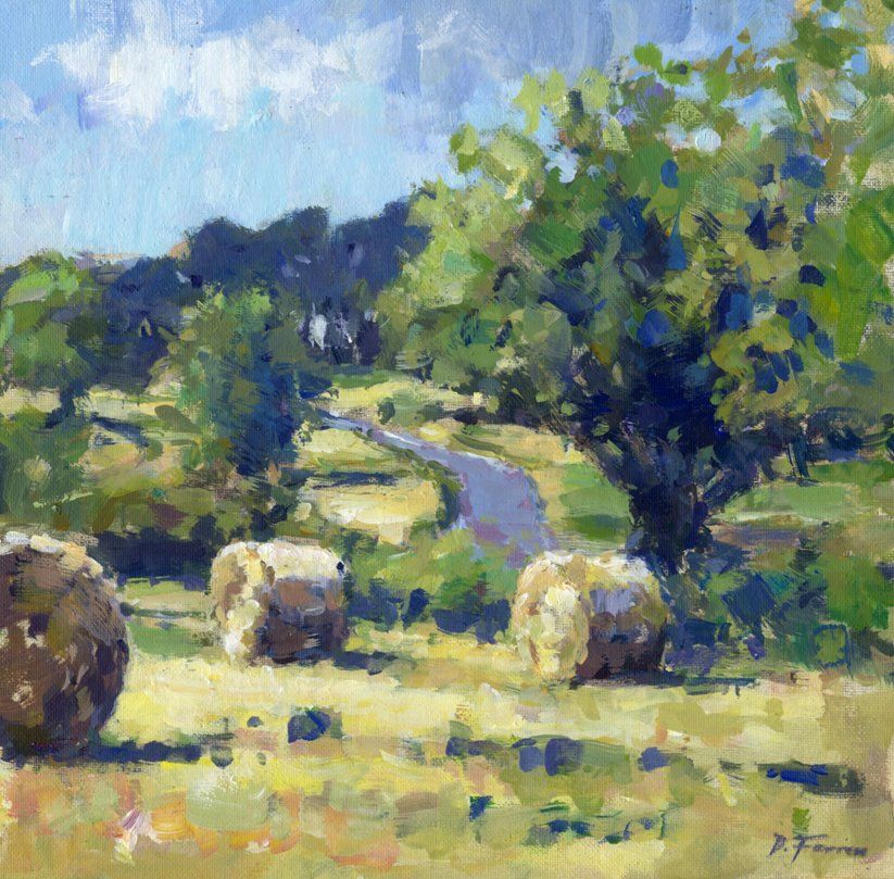 painting of Hautefort in autumn by David Farren