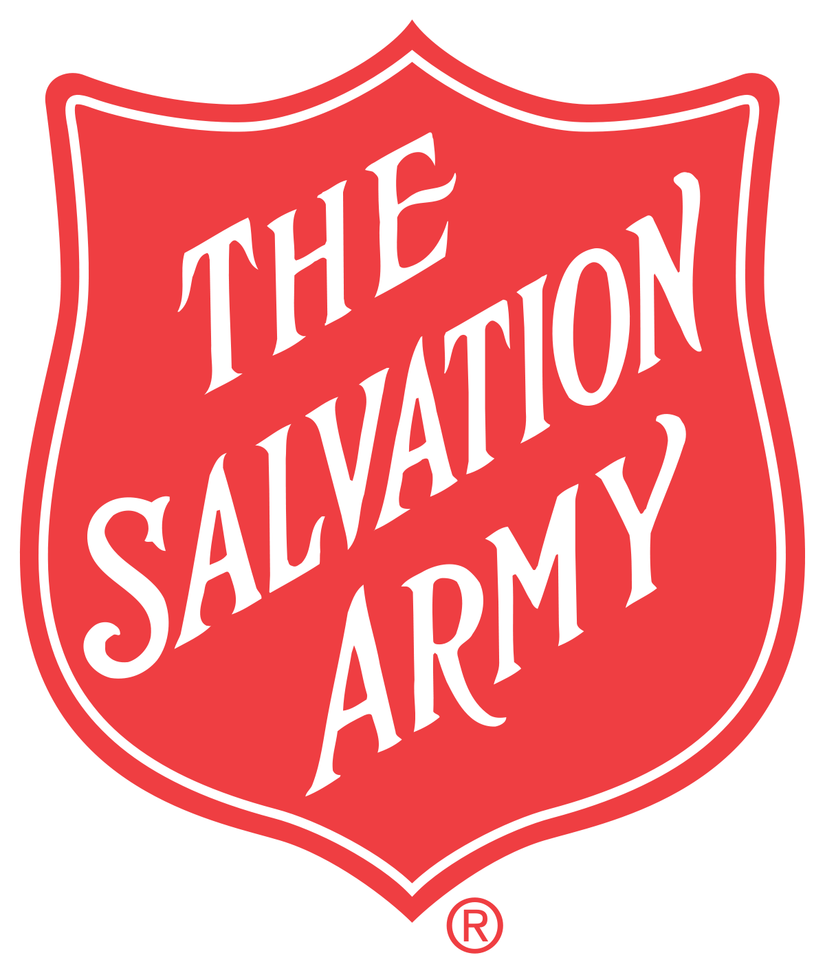 The logo for the salvation army is a red shield