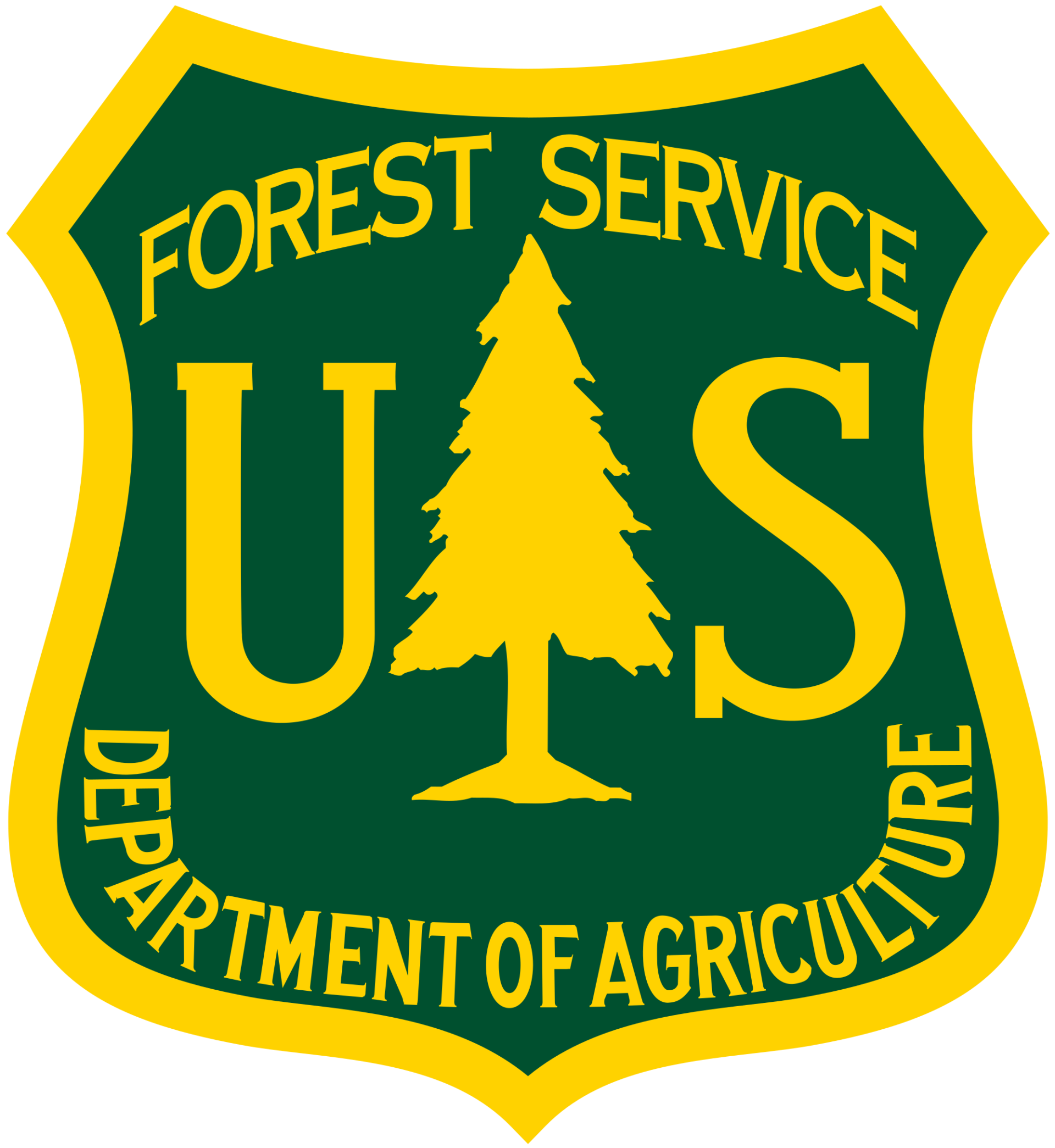The logo for the forest service department of agriculture