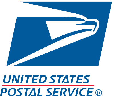 The united states postal service logo has an eagle on it