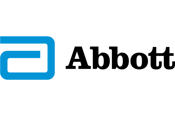 The abbott logo is blue and black on a white background.