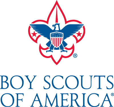 A logo for boy scouts of america with an eagle on a flower
