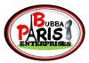 A logo for bubba paris enterprises with a spoon and fork on it.