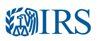 A blue logo for the irs with a bird and leaves