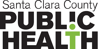 The logo for santa clara county public health is black and green.