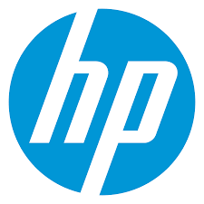 The hp logo is in a blue circle on a white background.