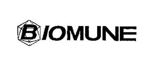 A black and white logo for biomune on a white background.
