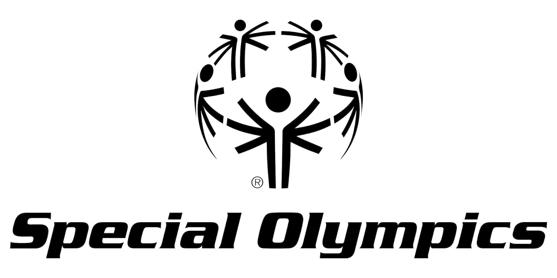 A black and white logo for the special olympics