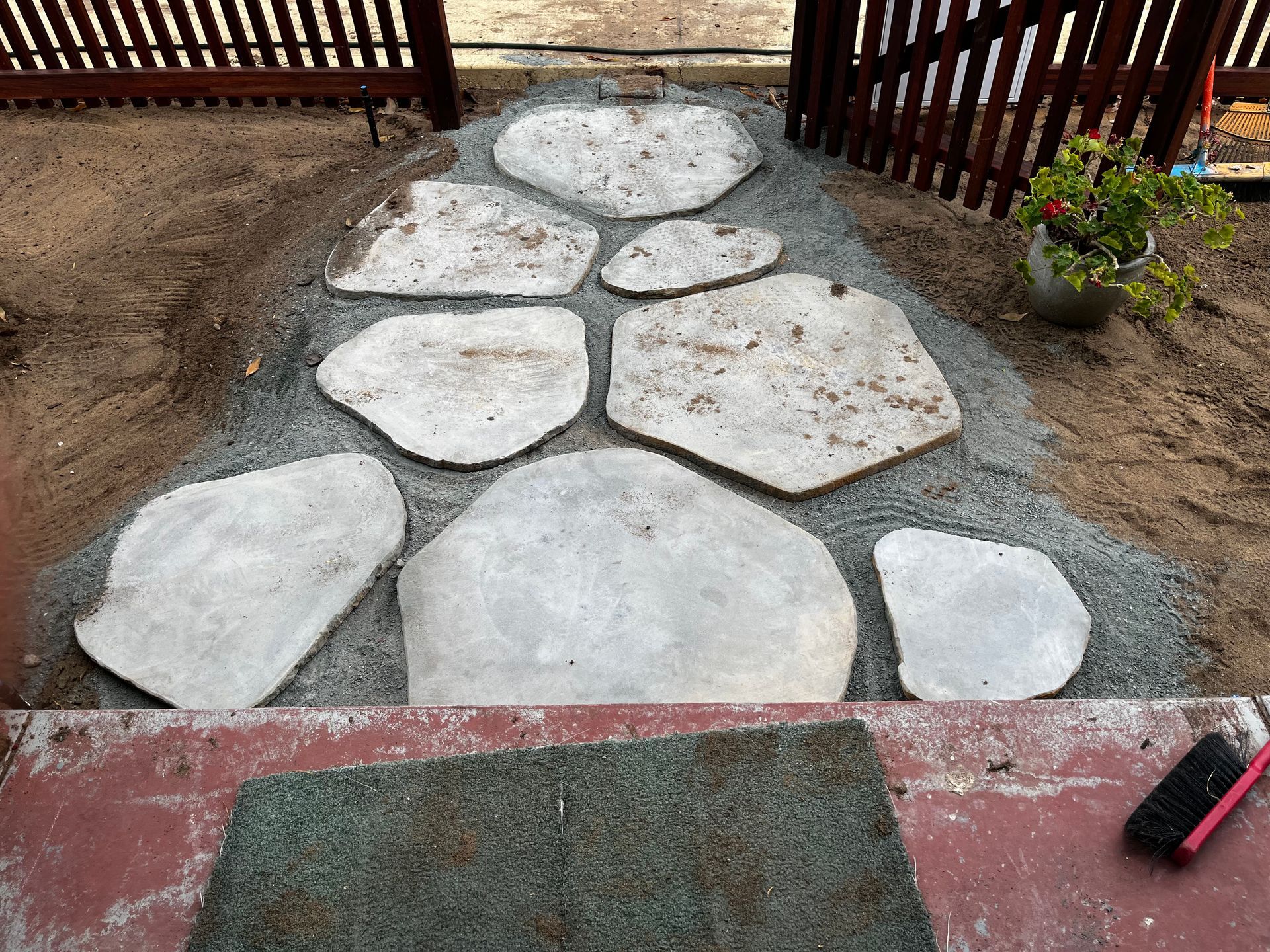 An unfinished path are stones